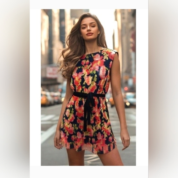 Zara Dresses & Skirts - Zara Floral Sequin Dress - Black, Pink, Gold